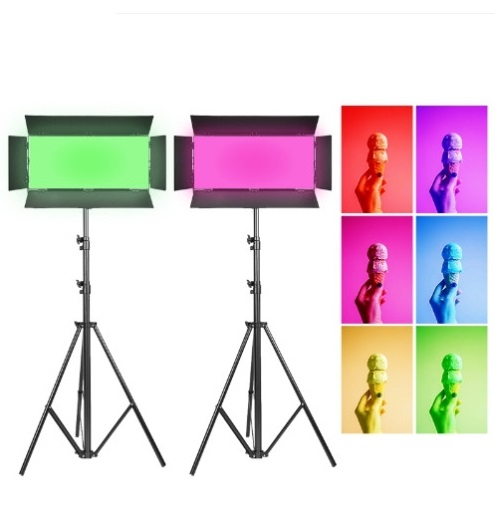 큐브모아 스튜디오 RGB LED 라이트 CU-3000C PRO50B 2등 세트/사진 방송 스튜디오 촬영조명